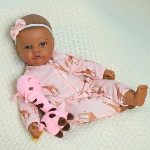 Reborn Baby Doll - 18'' Soft Weighted Cloth Body & Vinyl Limbs African American Ages 3+