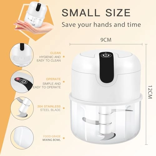 Mini Electric Food Chopper - 250 ml USB Rechargeable