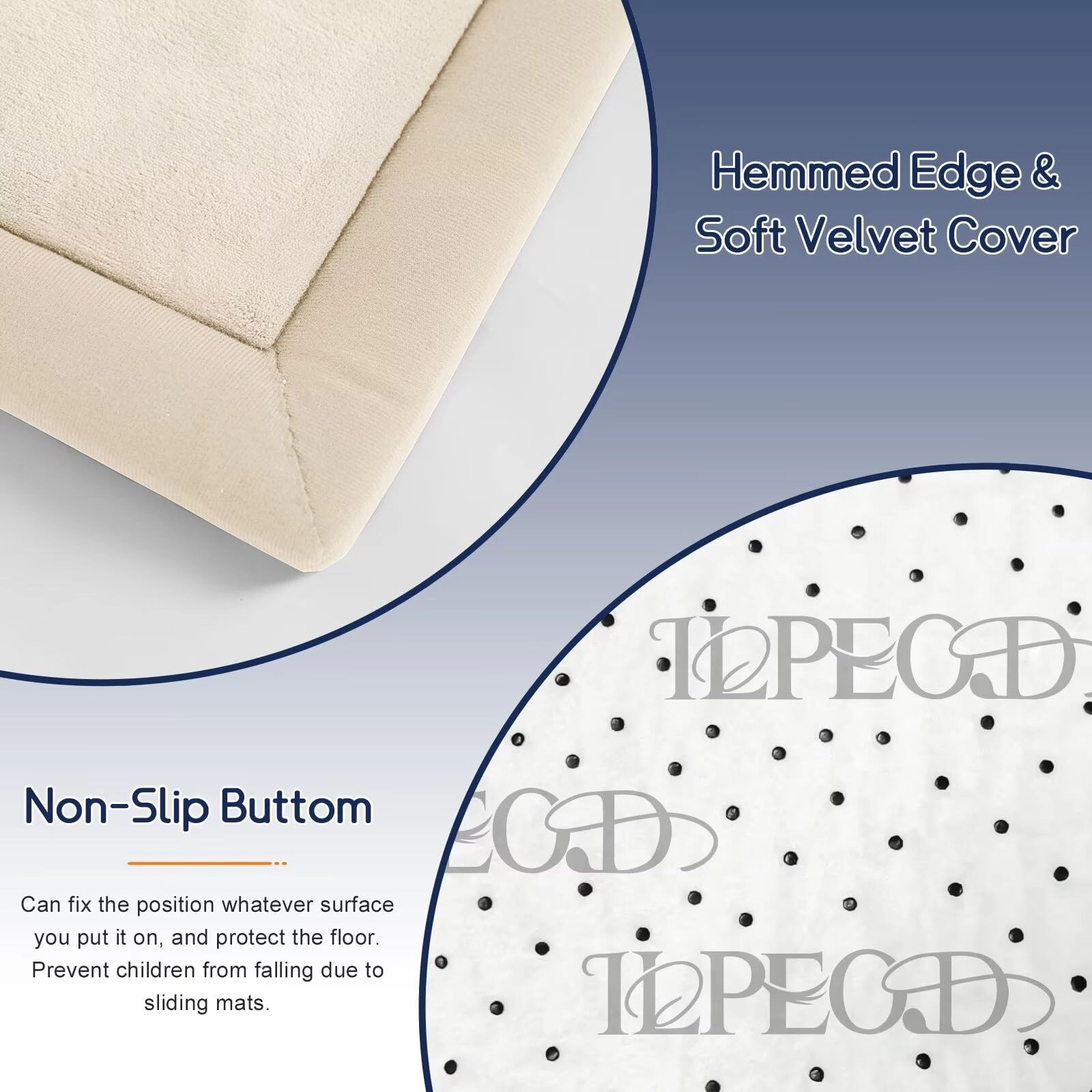 Baby Play Mat - 79"x158" 1.3" Thick Cream