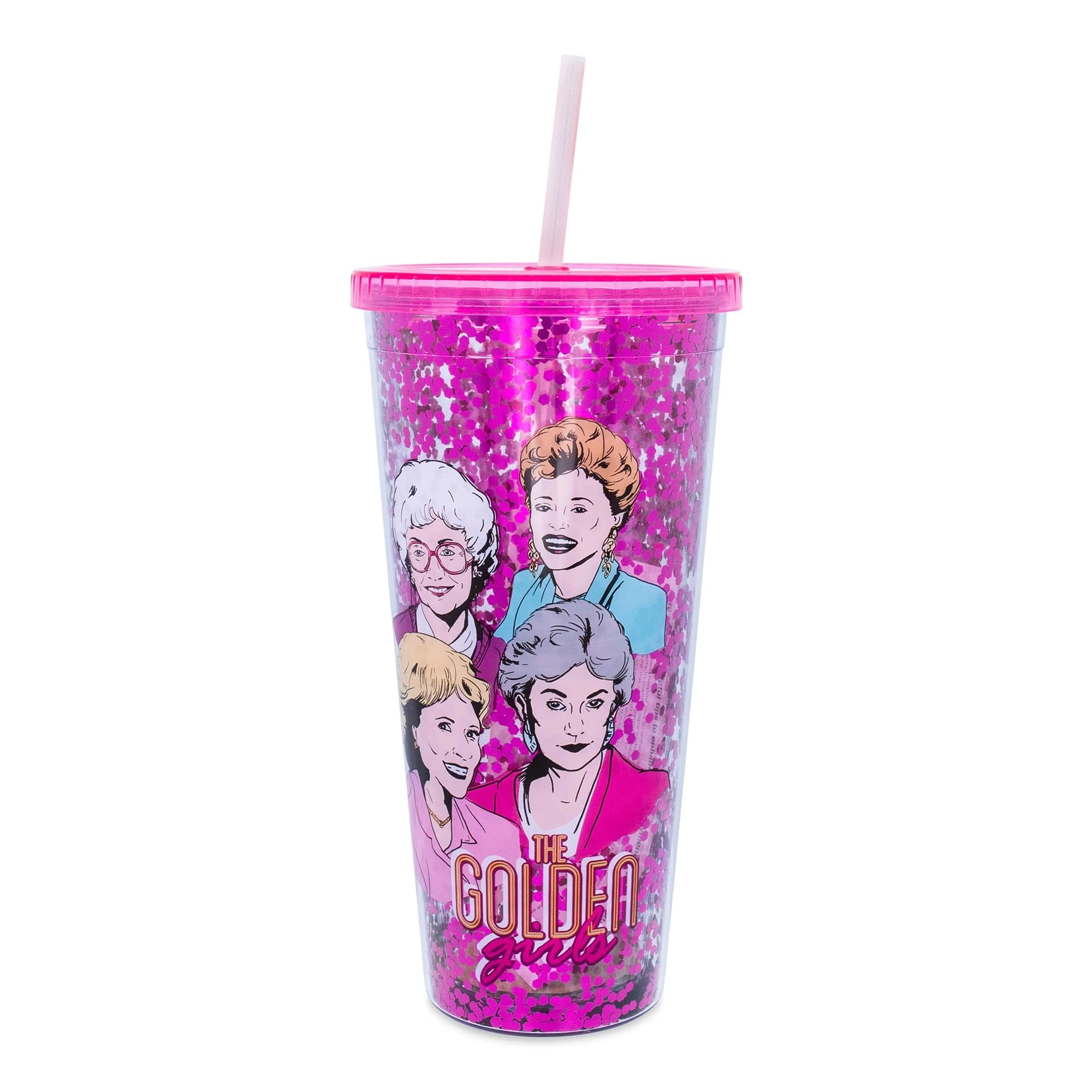 Silver Buffalo The Golden Girls Confetti Cold Cup - 1 pcs Carnival Lid Straw