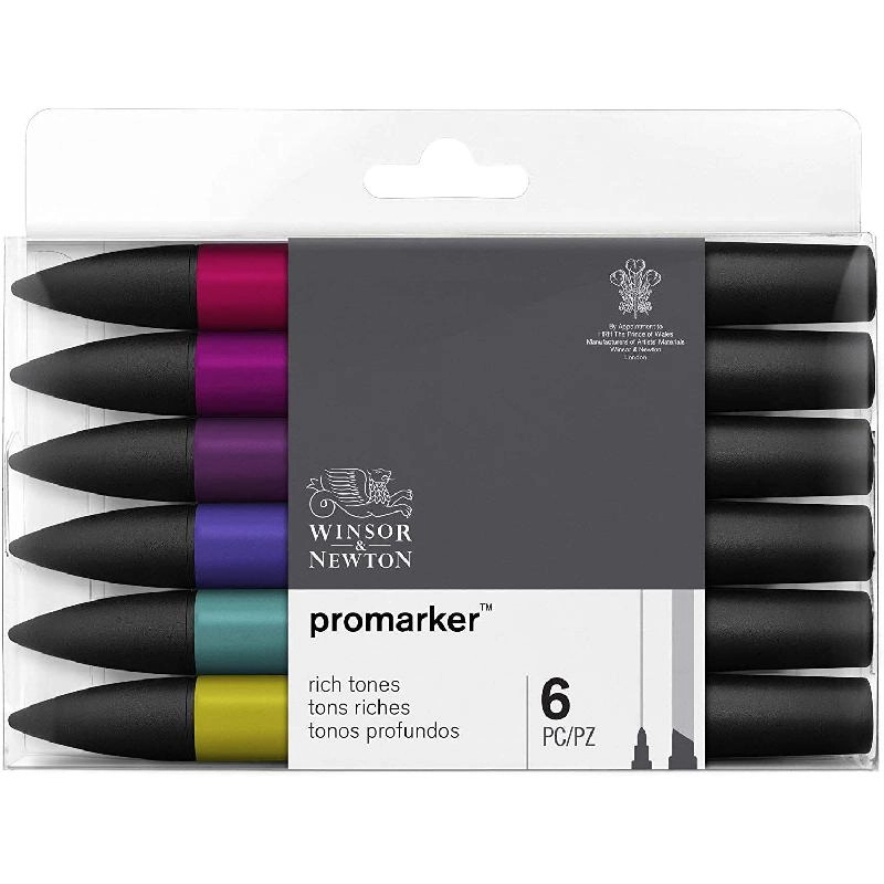 Winsor & Newton ProMarker - Rich Tones (6 Colors) Twin Tip