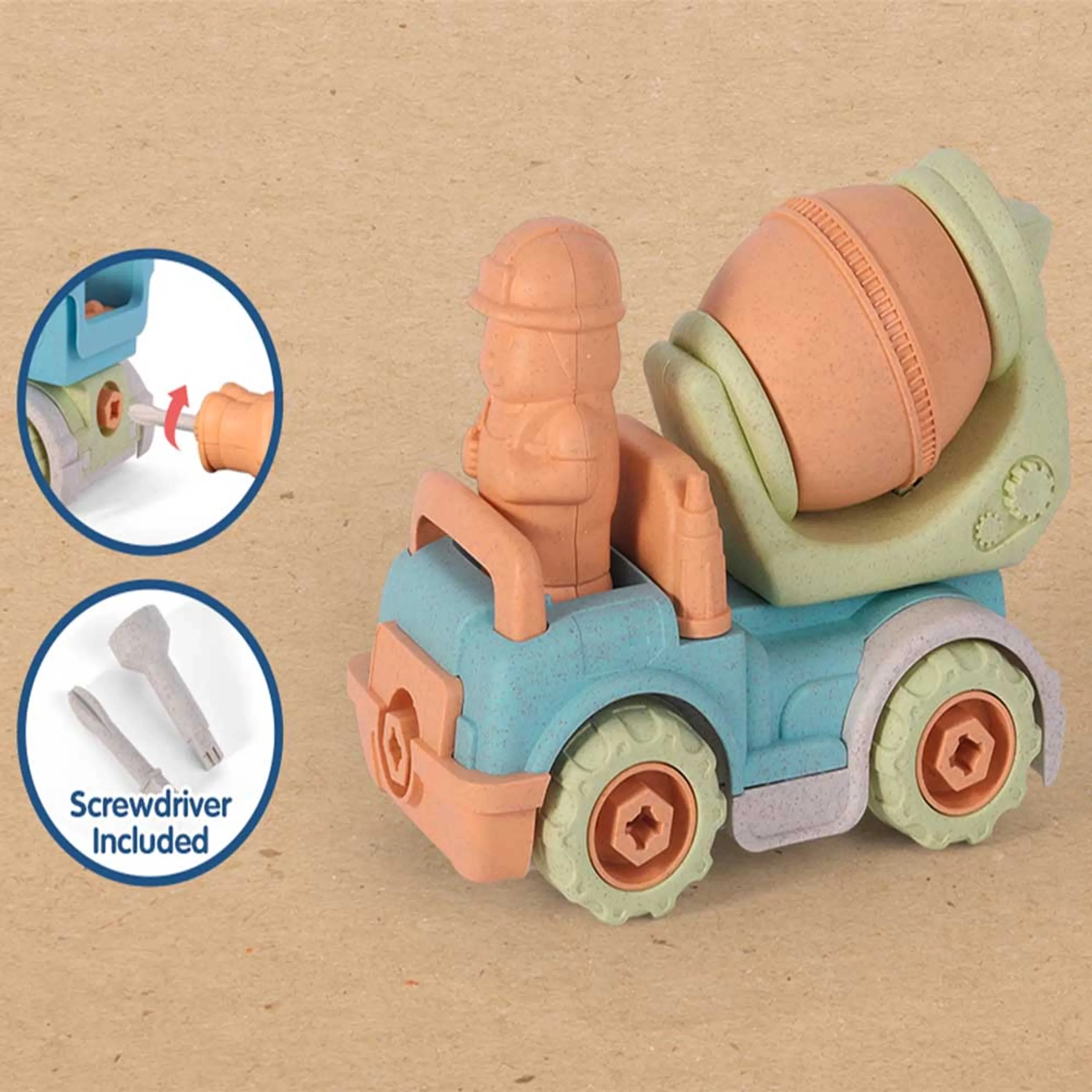 Assemble Mixer Truck - Free-wheel Suitable for 3 years & above