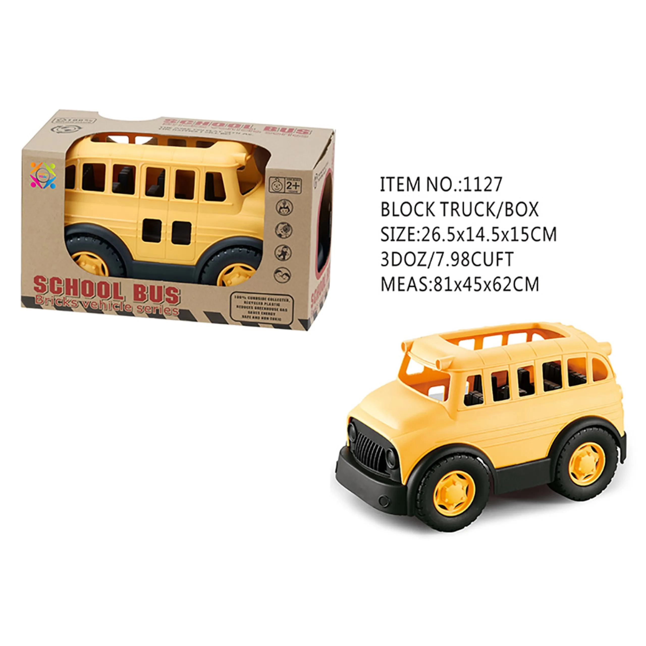 School Bus Bricks Vehicle - Eco Friendly 2 years & above