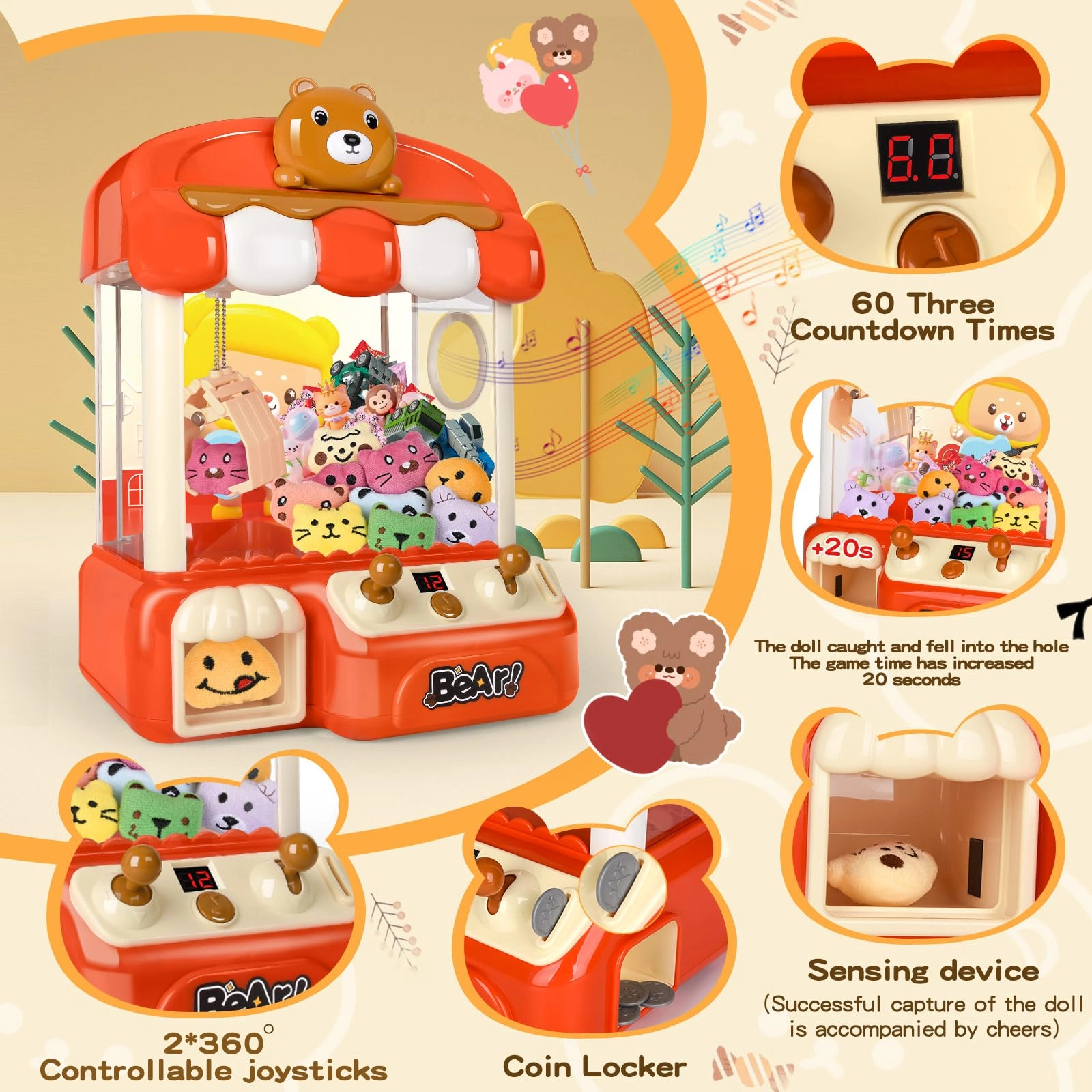 nicknack Large Claw Machine 8880C Party - 4 5 6 7 8 9 Years Old