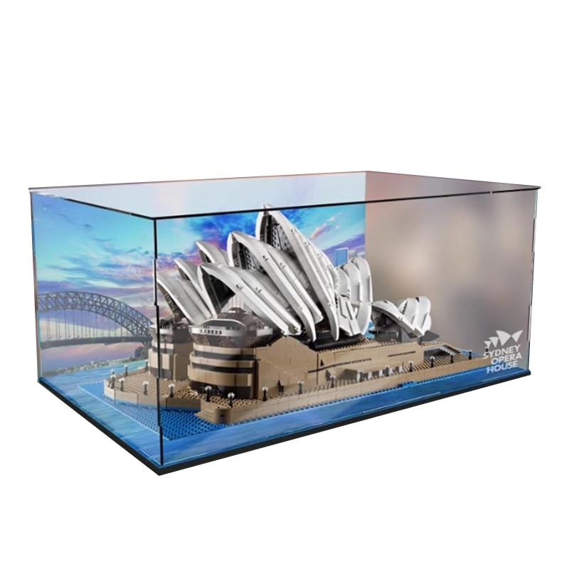 Clear Acrylic Display Case (10234) - 65x41x31cm Black Bottom+background 1
