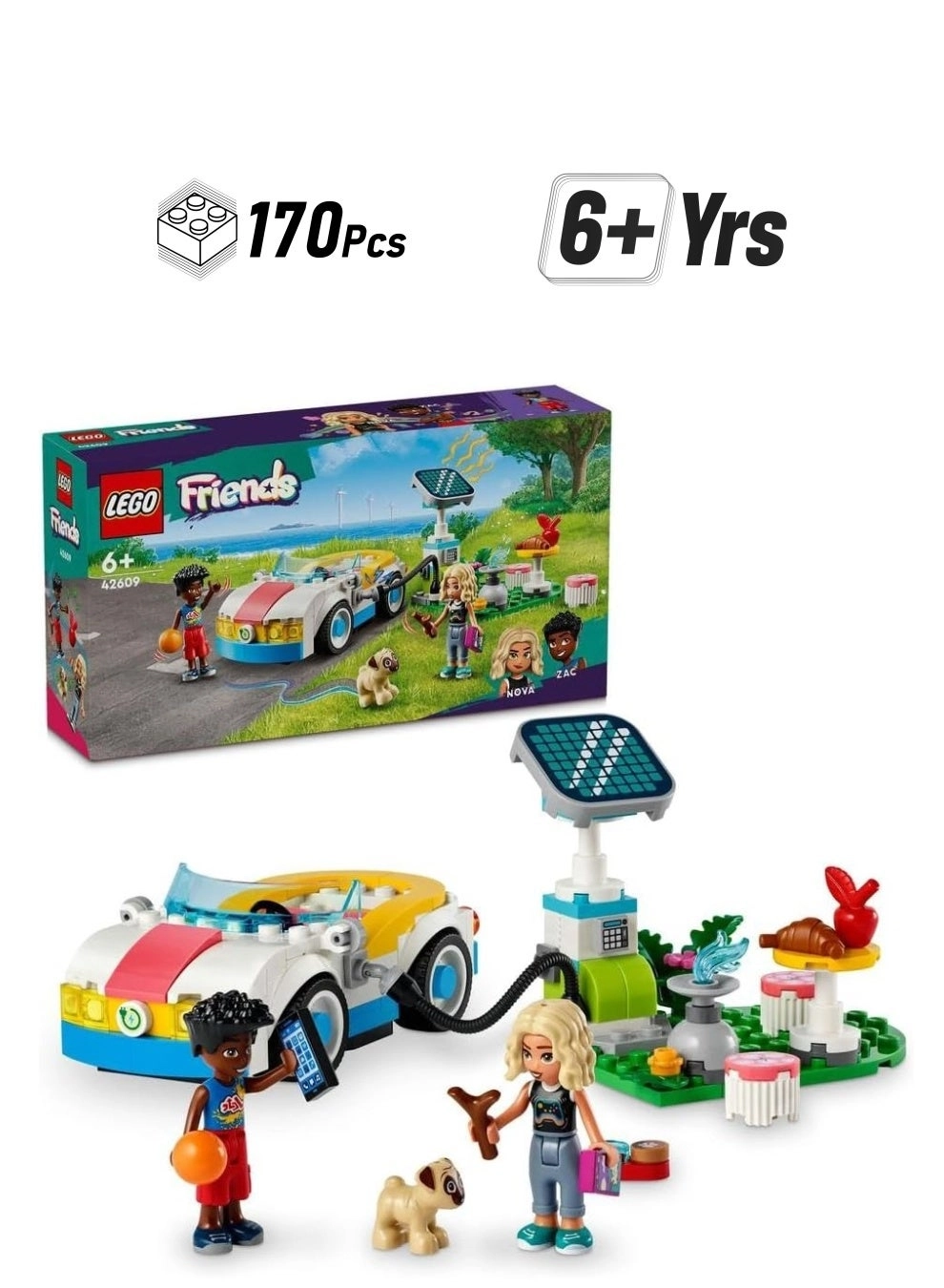 Friends Electric Car and Charger - 6+ Solar-powered