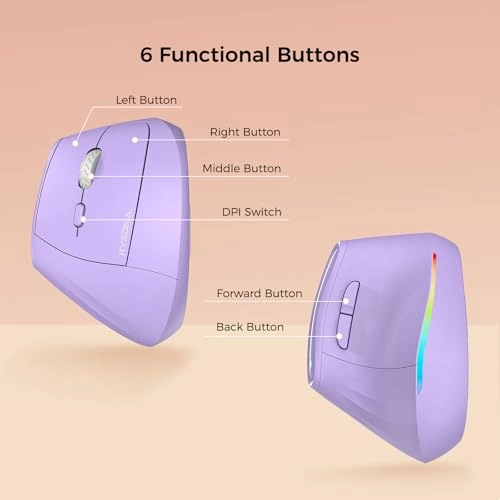 57° Ergonomic Vertical Tower Mouse - Bluetooth & 2.4G Wireless