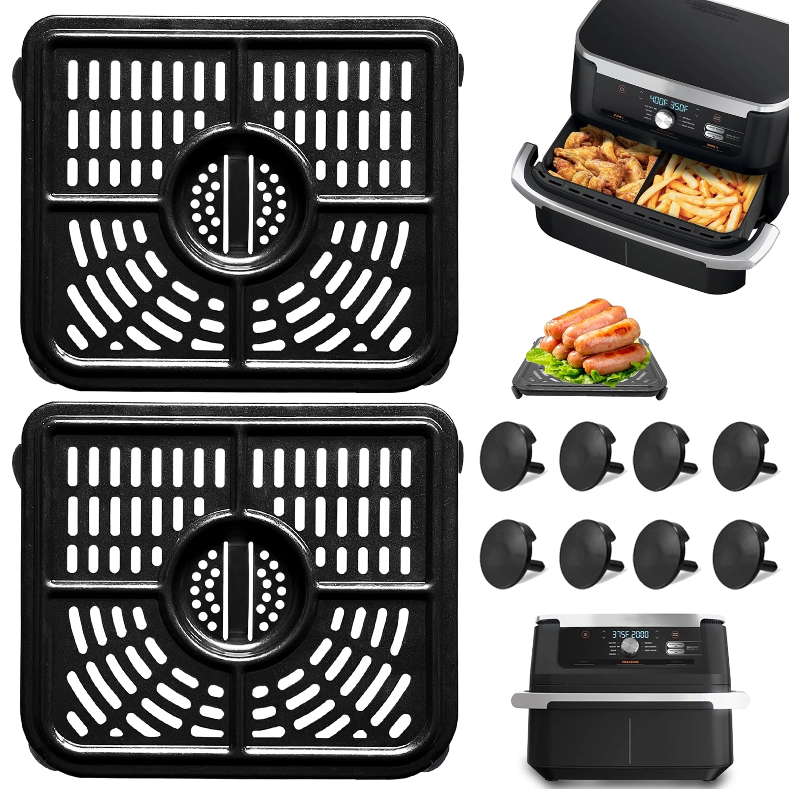 Air fryer grill rack - Stainless steel 2 piece(s) + Magic cleaning cloth - 1 piece(s)