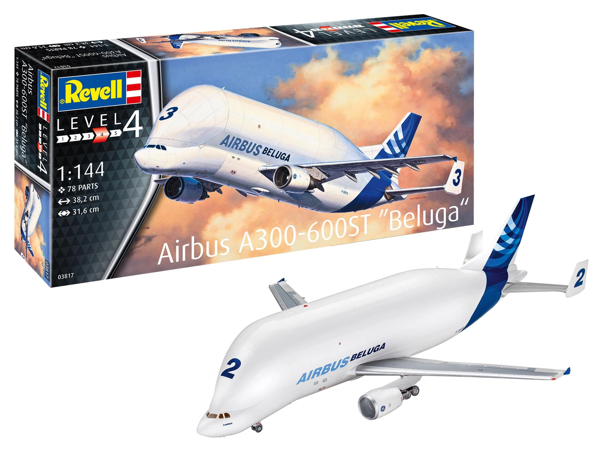 Carrera Revell Europe GmbH Airbus A300-600ST Beluga Model Kit (03817) - 1:144