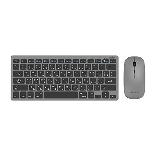 Super Slim and Portable Bluetooth Keyboard With Mouse - EN/AR Wireless