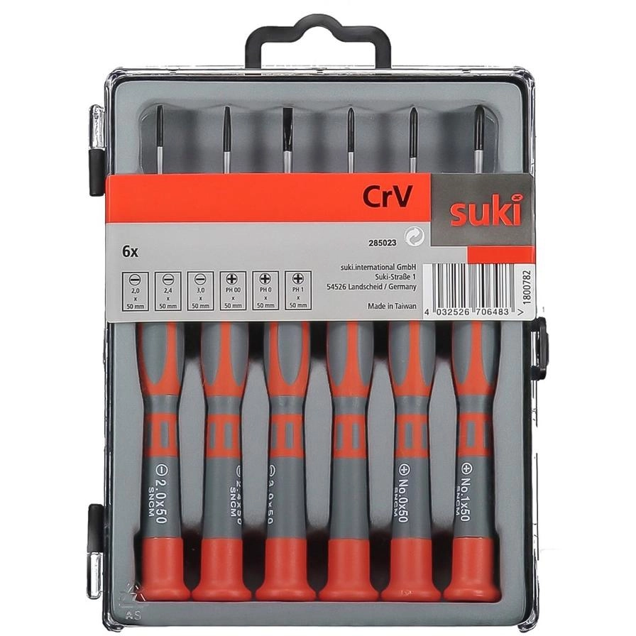 Suki Precision Slotted and Phillips Screwdriver Set (6 Pcs)