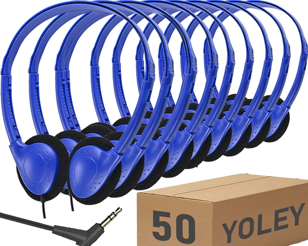 Yoley Classroom Headphones Wired Headphone 50 Pack