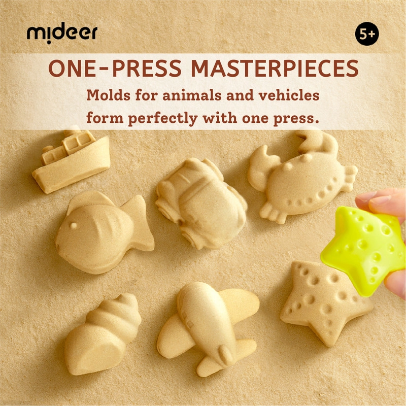 Magic Sand Beach Toy Set - 1kg 8 molds 2 tools