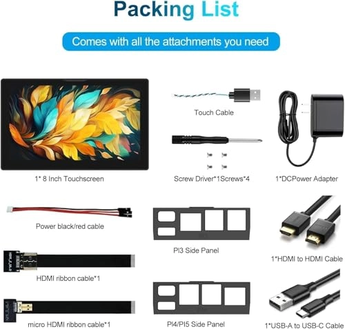 Touchscreen for Raspberry Pi - 8'' 1280*800