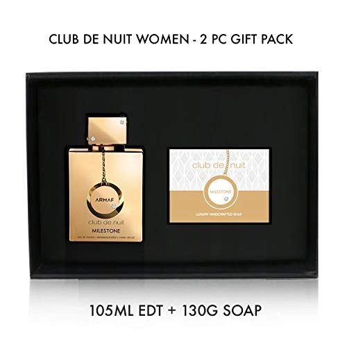 Club De Nuit Milestone Eau De Parfum - 105ml + Club De Nuit Milestone Luxury Handcrafted Soap - 130g - Women 2 Pieces