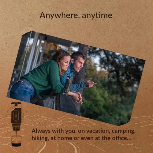 Portable Espresso Machine - 60 Milliliters Espresso Capsules or Ground Coffee