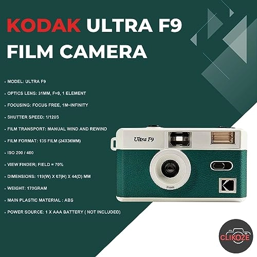 Ultra F9 - 35mm Reusable + Ultramax 35mm - 36 Exposures + Tips Card