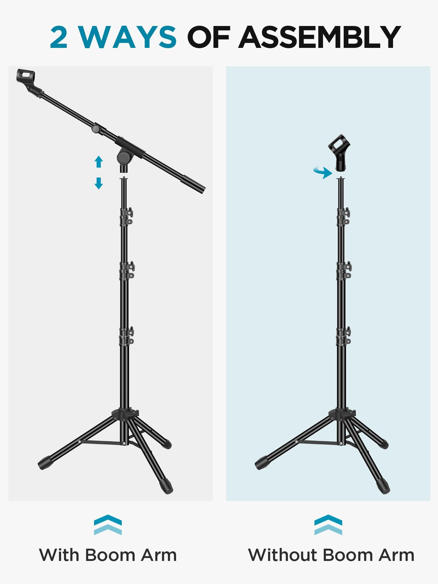 TS186 - Boom Arm Mic Stand Height Adjustable