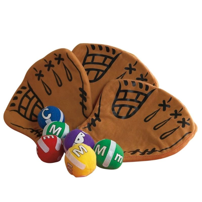 Educational Insights Alpha Catch Phonics Game - 4 gloves, 26 soft, self-stick balls
