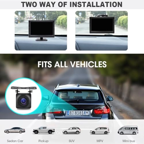 5 Inch AHD Monitor + AHD Car Rear View Camera - 1920 x 1080P Night Vision