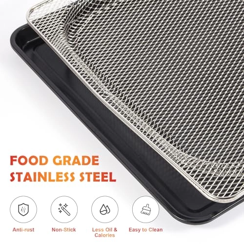 Oven Air Fryer Basket and Tray - Stainless Steel Carbon Steel