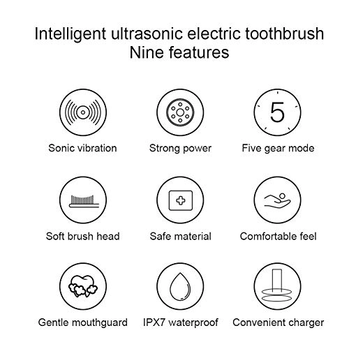 Smart electric toothbrush - 6 Brush Heads Sonic 5 Modes