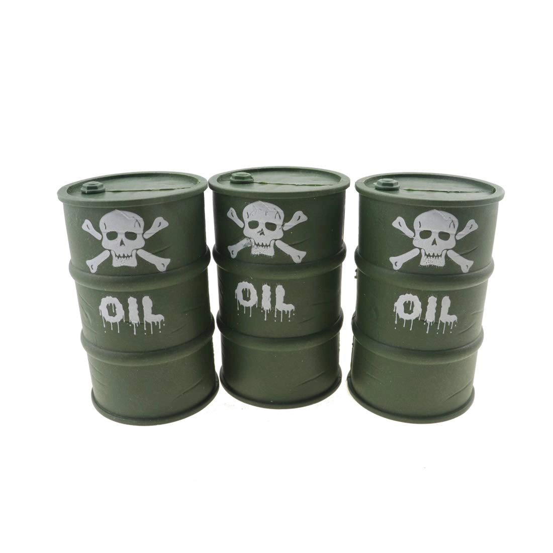 Huwaimi RC Car Skull Fuel Barrel - 3pcs 1.1 scale compatible with 1/10 RC4WD D90 SCX10 Trx-4 crawler RC car