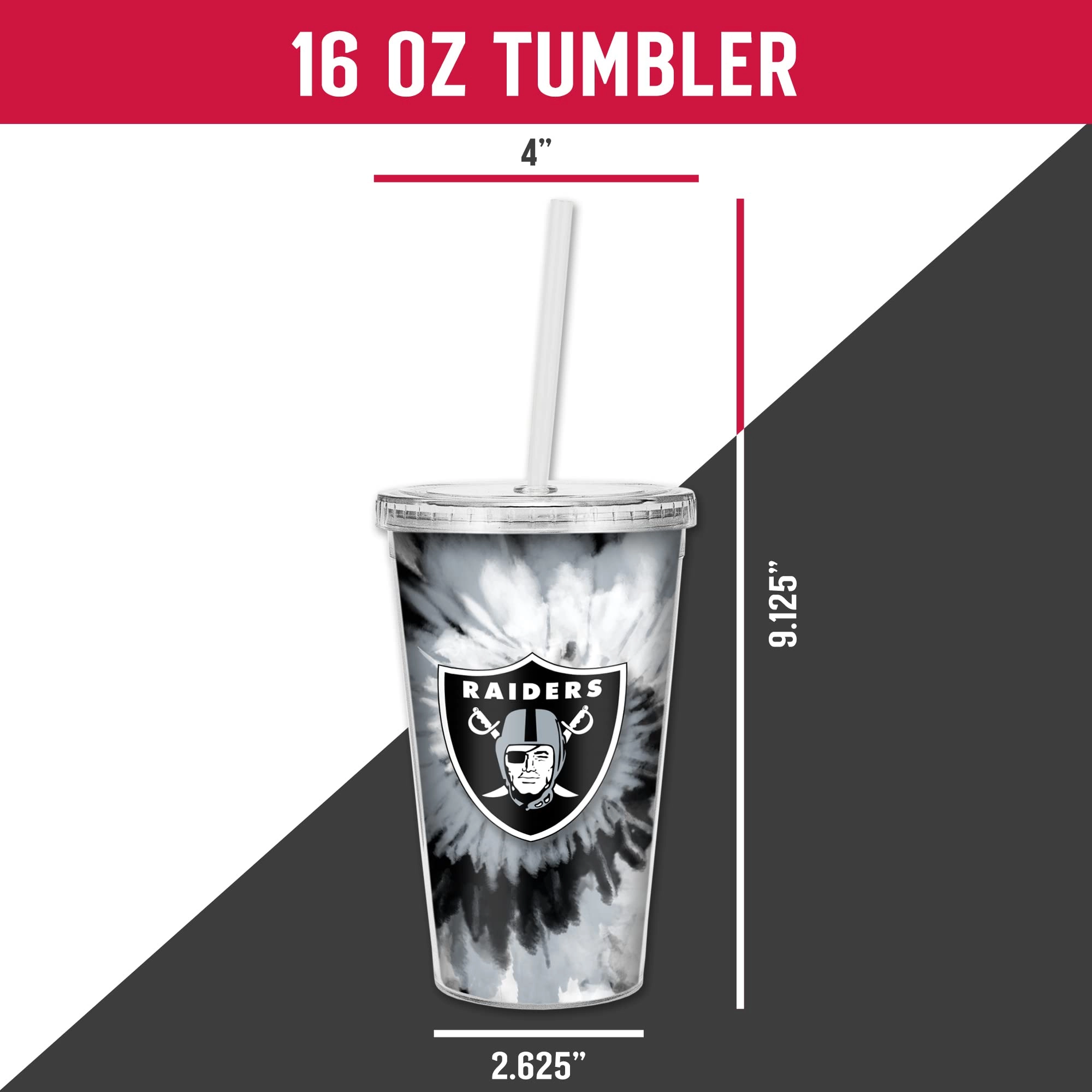 NFL Football Metallic Tie Dye Tumbler - 473ml