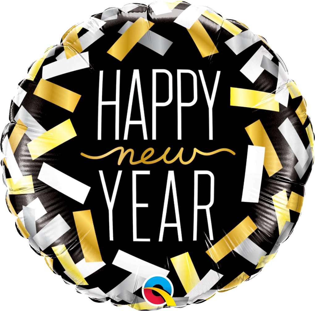 Qualatex New Year Confetti Stripes Foil Balloon