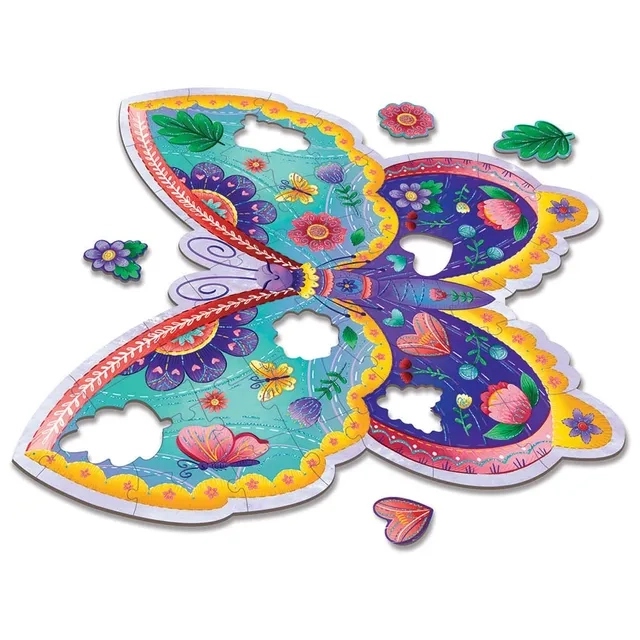 PlanToys Shimmery Butterfly Floor Puzzle - 4 + 53 pieces