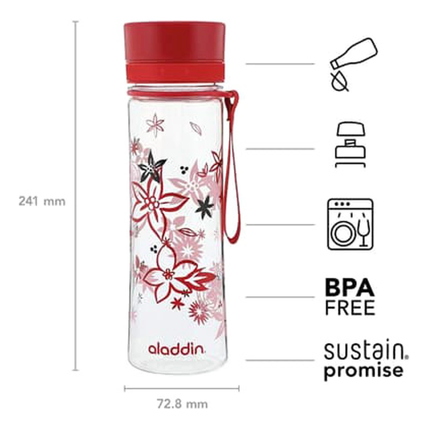 Aveo Water Bottle - Red 600ml
