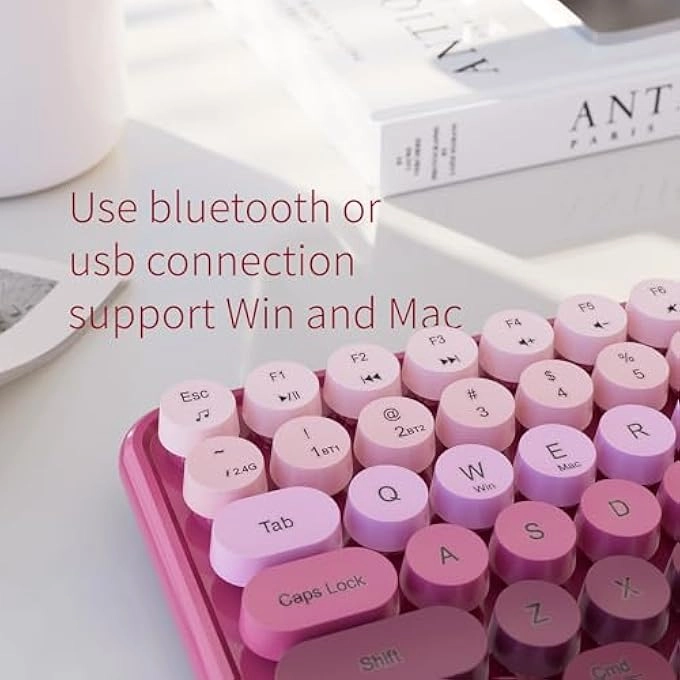 Ergonomic Wireless Rechargeable Bluetooth Keyboard - Wired/Wireless