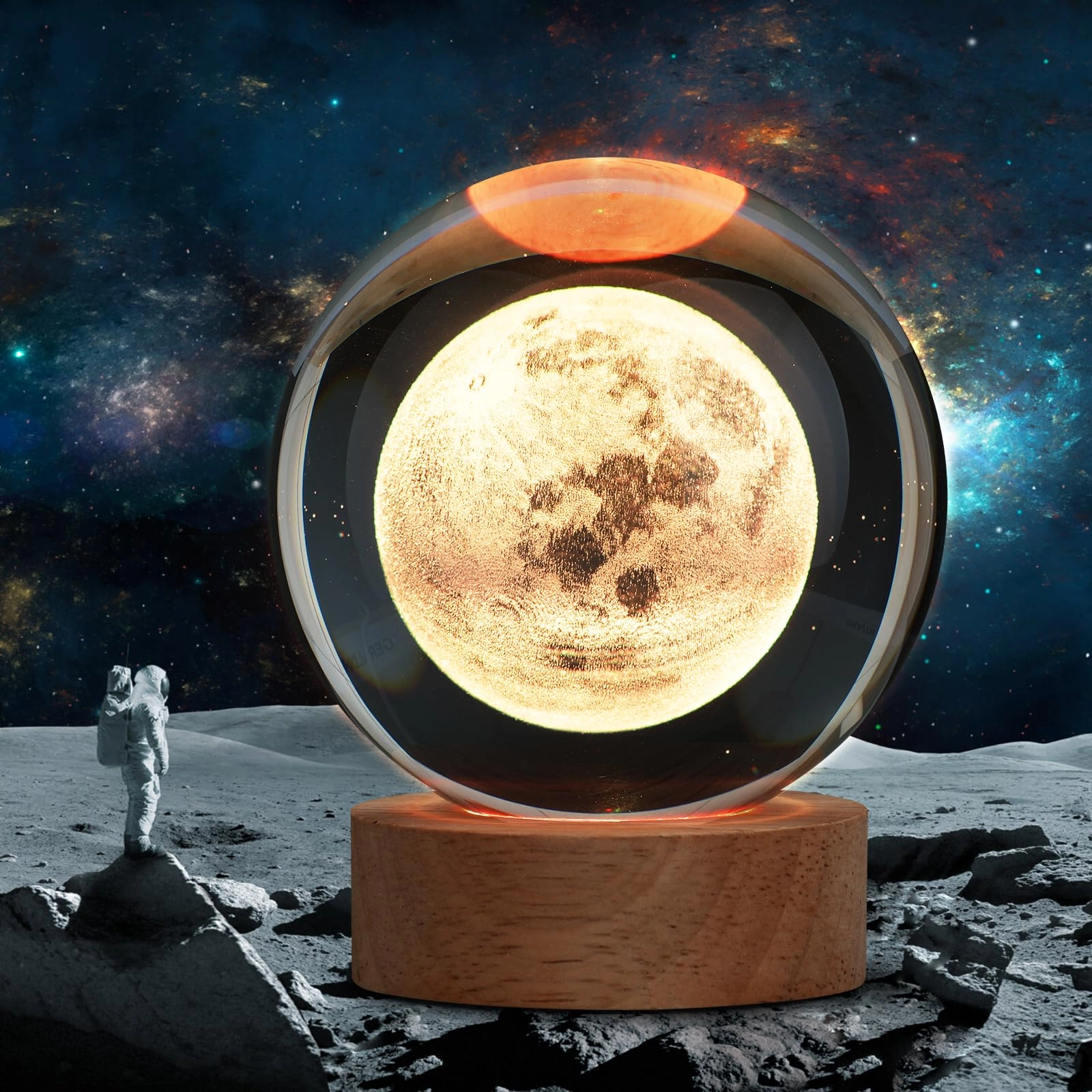 janarary 3D Moon Lamp - 16 Color Remote Control Night Light