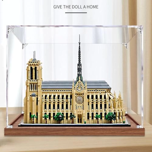 Acrylic Display Case - 21061 45 x 25 x 35 cm Black Base (2mm)