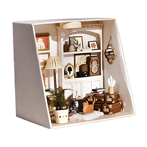 Miniature Wooden Dollhouse Furniture Kit - Creative Room 1:24