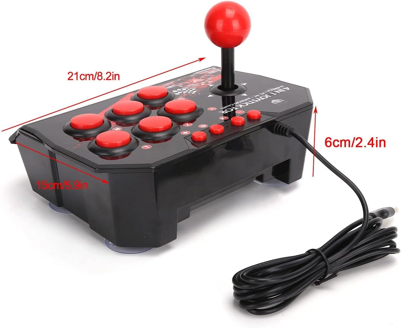 Arcade Fight Stick - black and red Switch PC PS3
