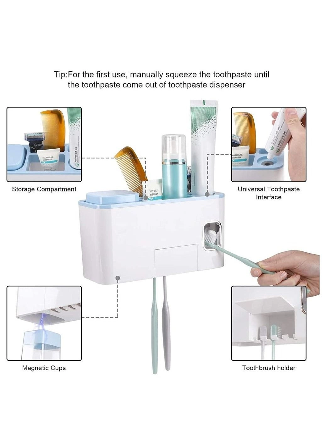 Toothbrush Holder - 4 Wall Mounted