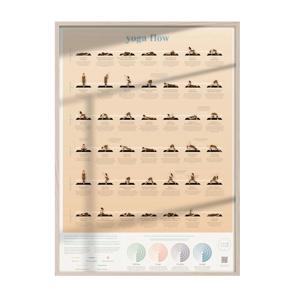 CALM CLUB Yoga Flow Poses Poster - Paper, card 50 x 70cm