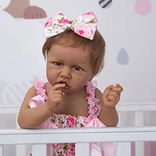 Reborn Baby Doll - 22 Inch Vinyl Brown Eyes