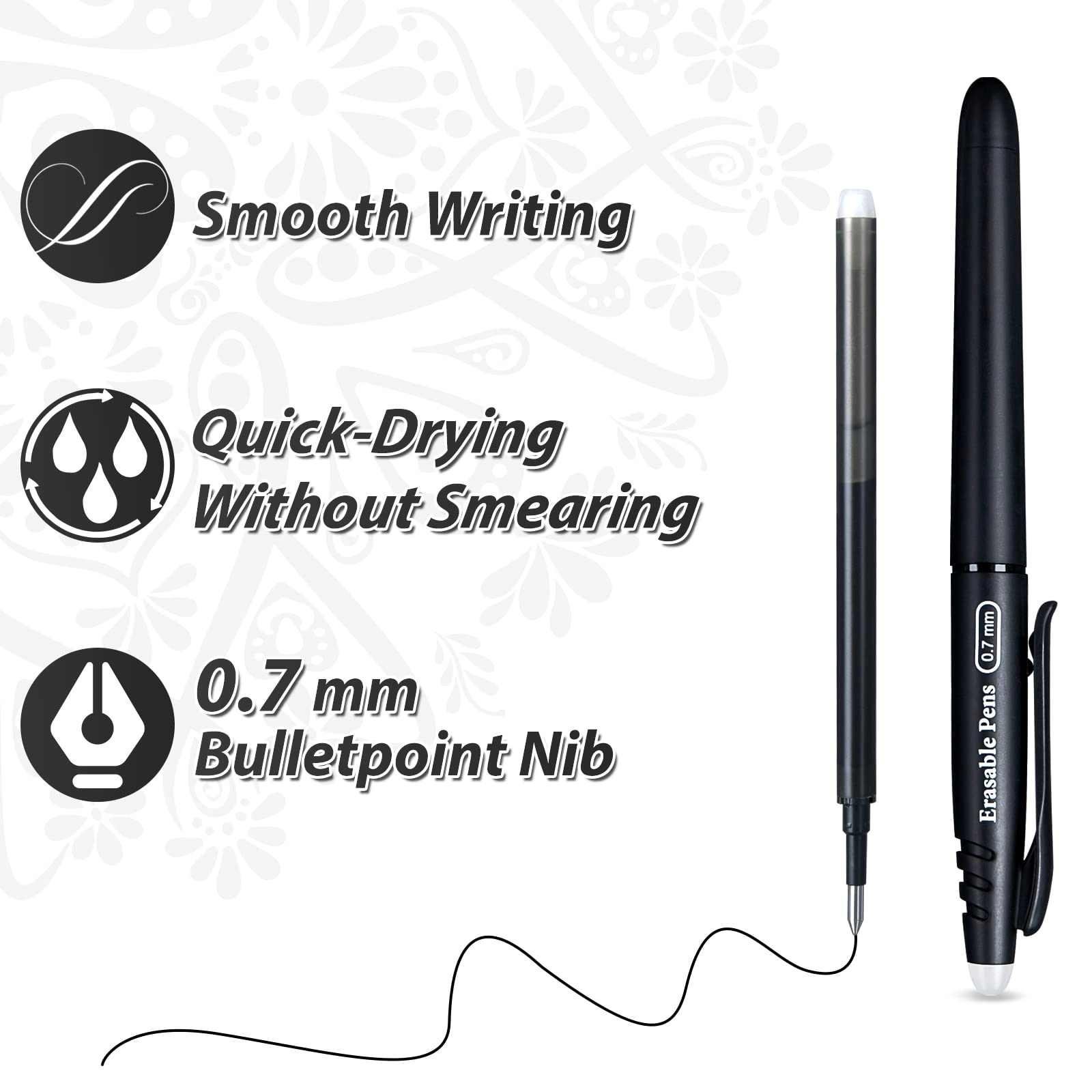 Erasable Gel Pens - 8-Piece 0.7mm