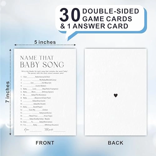 Name That Baby Song Game Cards - 30