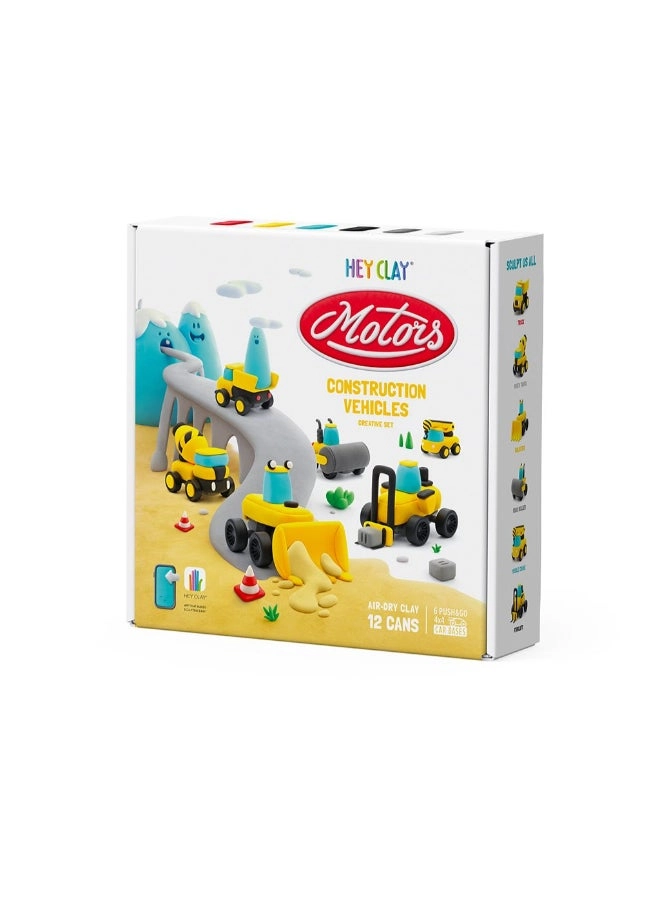 Construction Vehicles Modelling Air Dry Clay Kit - 3+ years 12 colors