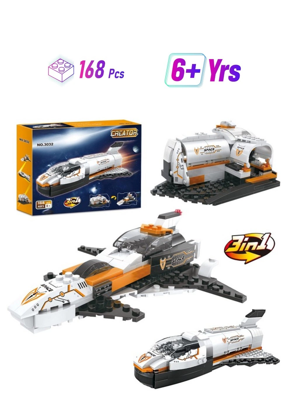 BRICK STORY Space Ship Building Sets - Space 168 pcs