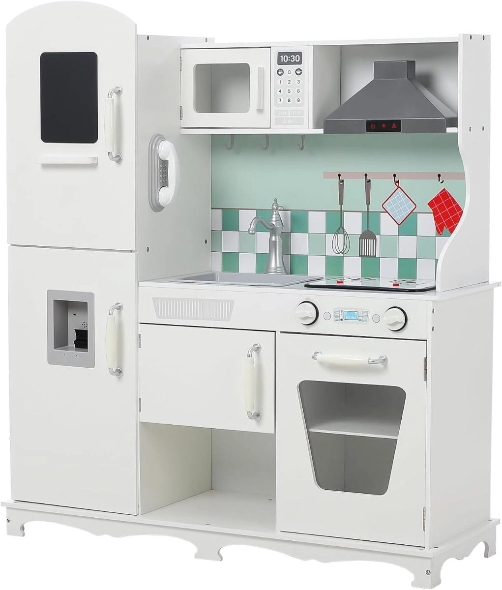 Gambol Kids Wooden Kitchen Playset - Oven Sink Microwave Storage Cabinets (GB-2020382)