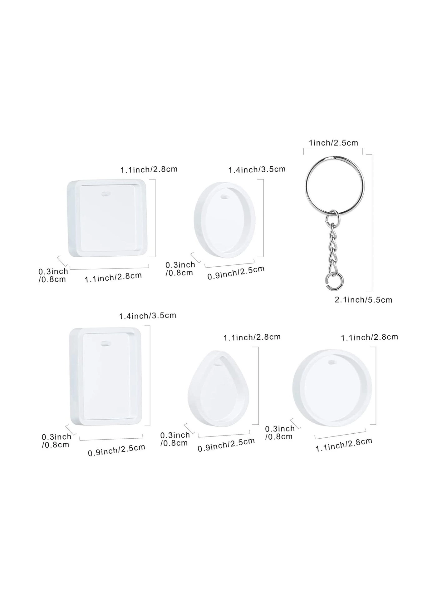 Silicone Resin Molds - 20 Pcs Keychain Rings