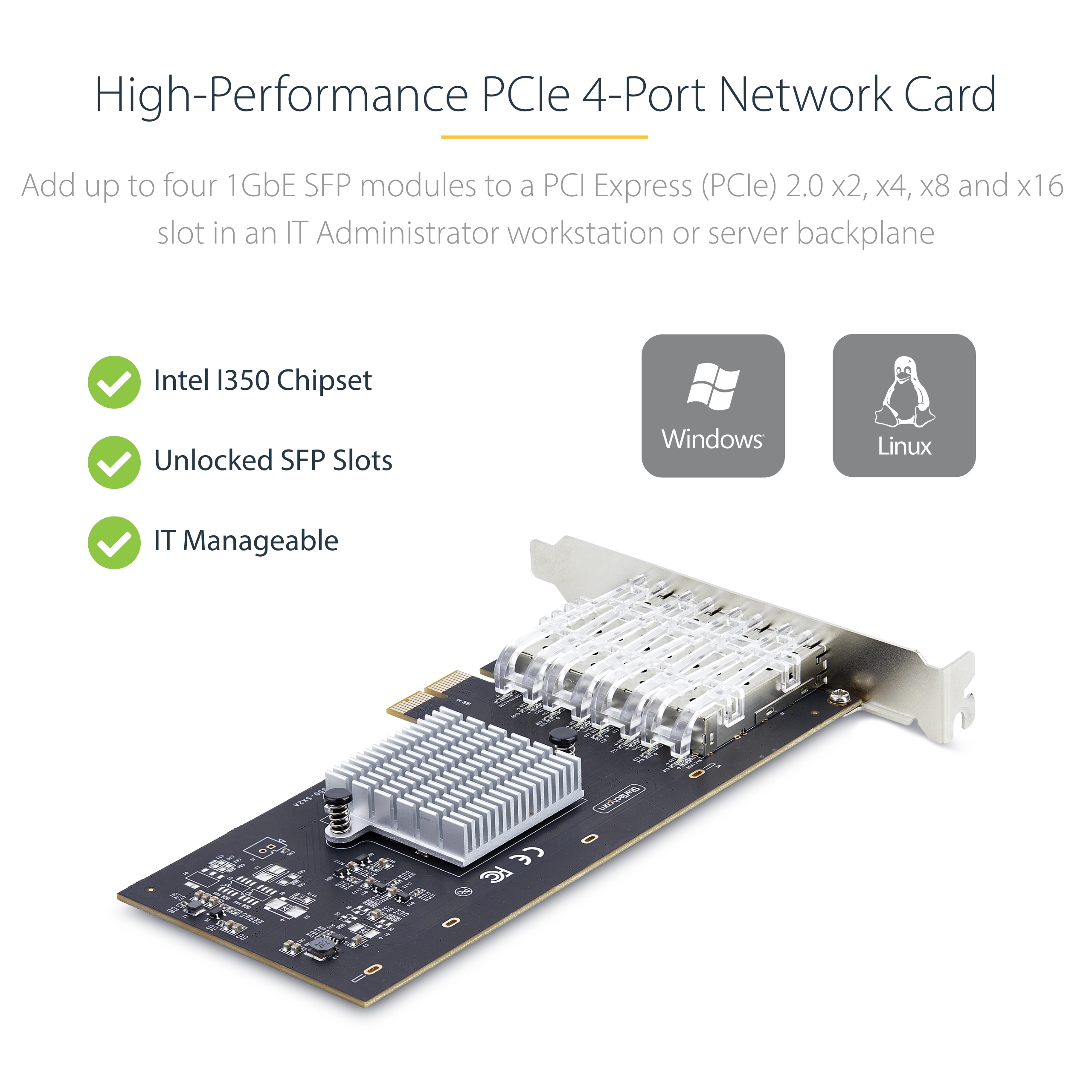 PCI Express Gigabit Ethernet Fiber Network Card