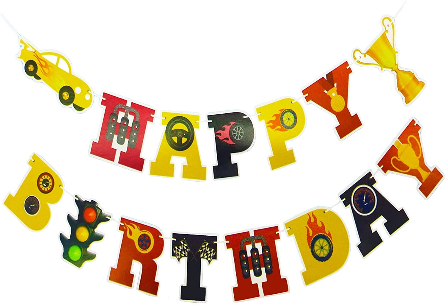 Party Time Trading LLC Car Stoplight Happy Birthday Banner - 1 Set Birthday