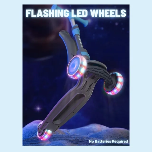 2 in 1 3-Wheel Kick Scooter – LED Foldable