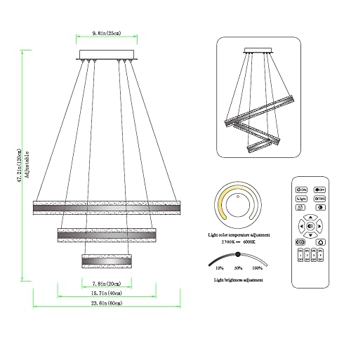 Modern LED Chandelier - Dimmable