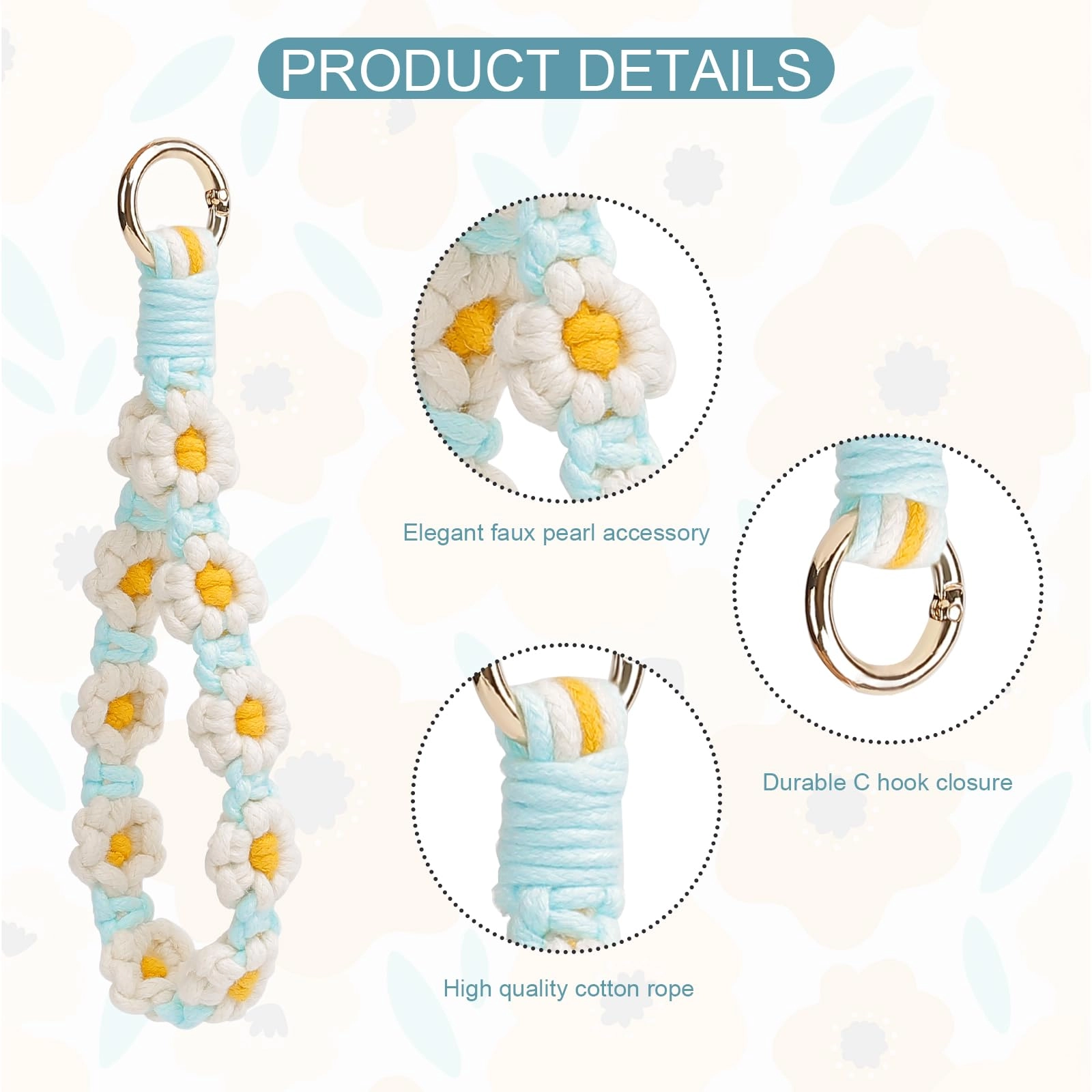 Boho Macrame Keychain - Car